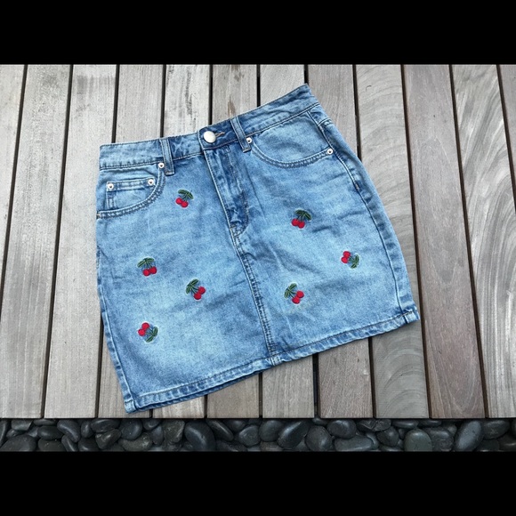 Forever 21 Dresses & Skirts - FOREVER 21 | Cherry Print Denim Skirt Forever 21 Dresses & Skirts - FOREVER 21 | Cherry Print Denim Skirt